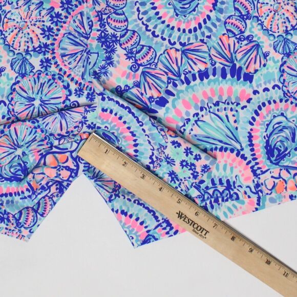 Lilly Pulitzer Luxletic Shorts Blue Purple Pink Shells Nautical Women Size 14 - Picture 14 of 14